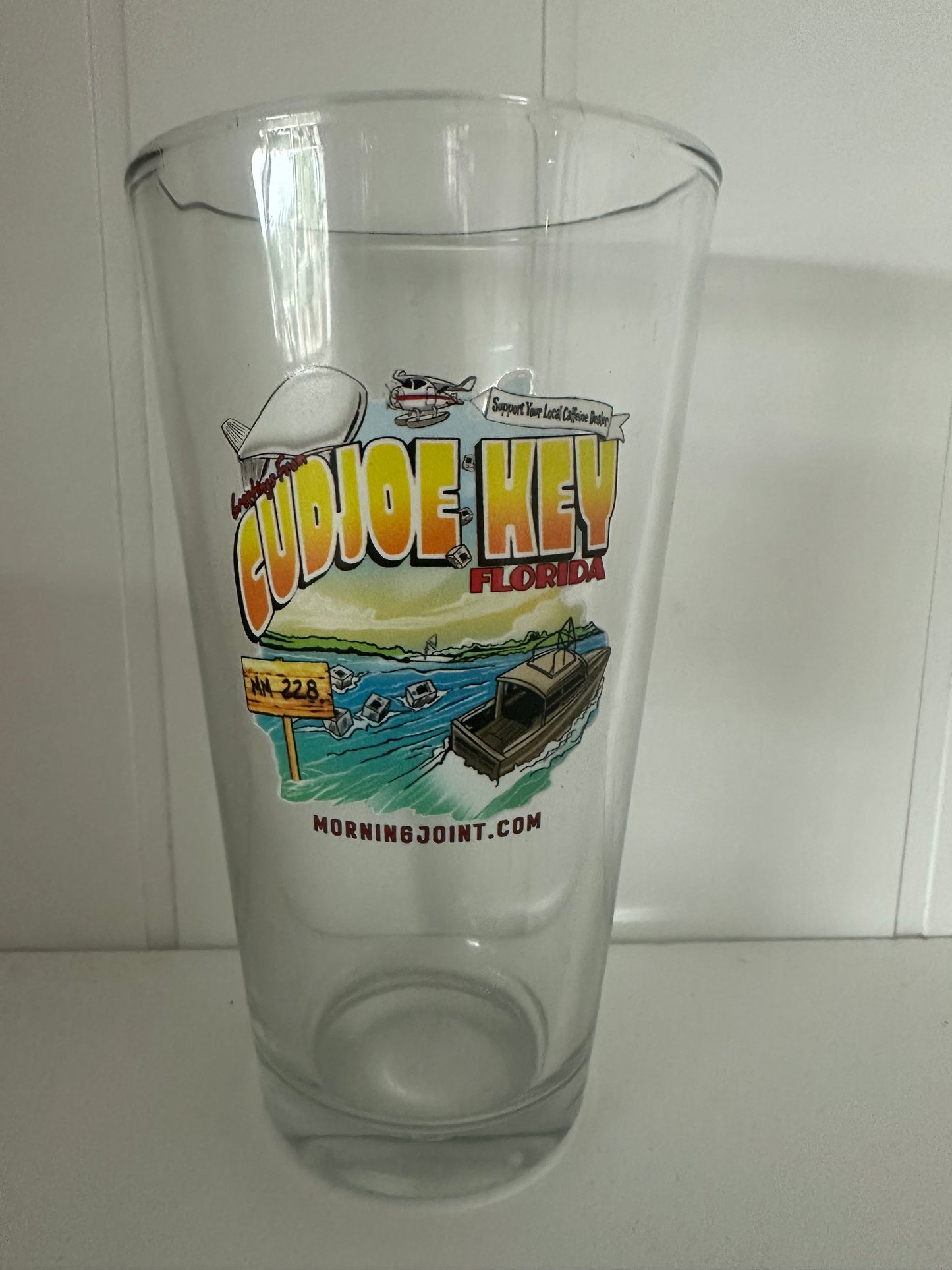 Pint Beer Glass - Greetings from Cudjoe Key